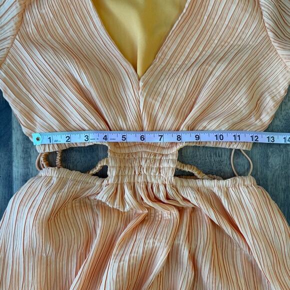 Jonathan Simkhai Londyn Dress Cutout Long Sleeve Mini Ruffle Orange Size Small - Picture 7 of 9